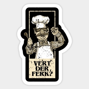 vert der ferk retro Sticker